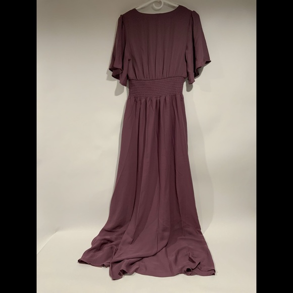 NWT Verona Smocked Maxi Plum Purple Dress - Picture 6 of 8